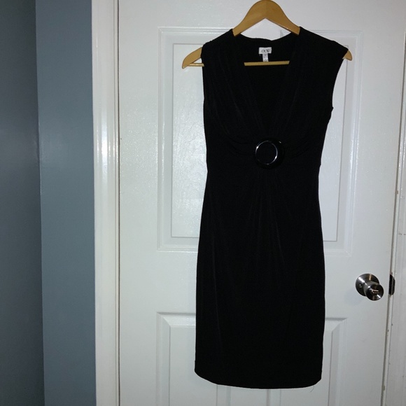 Cache’ short sleeve black minidress size 4 - Picture 1 of 2